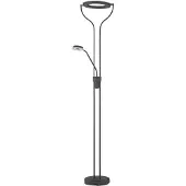 FISCHER&HONSEL GMBH LED-uplighter vloerlamp Davos, dimbaar, zwart, Woon-/ Eetkamer, metaal, LED vloerlamp