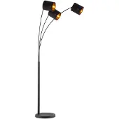 Home Sweet Home Moderne Vloerlamp - 80/33/190cm - Zwarte - 3L Staande Lamp met Lampenkap - Inclusief LED E27 Lichtbron 9W 470Lm - met voetschakelaar - voor slaapkamers en thuiskantoren