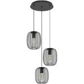 Eglo 3 Lichts Draadlamp Derwen Hang Ø 40cm Zwart