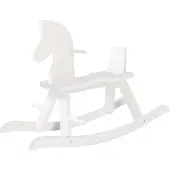 Roba Wooden Rocking Horse - - Removable Safety Bar - White Lacquered