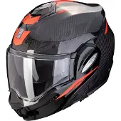 Scorpion EXO-Tech Evo Carbon Rover, modulaire helm ,zwart/rood ,XS