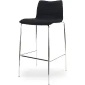 Workliving Verona Barkruk 75 cm - Zwart Mirage - Chroom onderstel