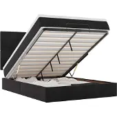 vidaXL Ottoman bed met matrassen en LED's 140x200cm fluweel zwart
