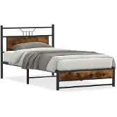 vidaXL Bedframe zonder matras hout gerookt eikenkleurig 100x200 cm