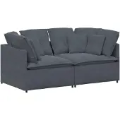 vidaXL Modulaire bank met kussens fluweel donkergrijs