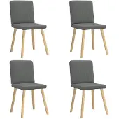 vidaXL Eetkamerstoelen 4 st stof donkergrijs