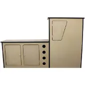 Monster MDF Camper Keuken Blok - Onbewerkt - ingebouwd wijnrek - 18 mm MDF - eenvoudige montage