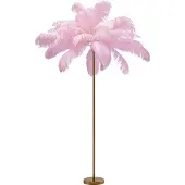 Kare Design vloerlamp Feather Palm, messing / goud, Woon-/ Eetkamer, metaal, Design, vloerlamp