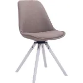 CLP Troyes Bezoekersstoel - Stof taupe wit