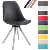 CLP bezoekersstoel Calais, ronddraaibaar, met ronde houten poten, zwart frame, kleur wit