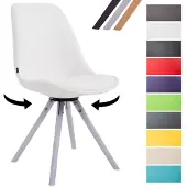CLP bezoekersstoel Calais, ronddraaibaar, met ronde houten poten, wit frame, kleur wit