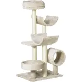 PawHut Paws Krabpaal met speeltunnel beige