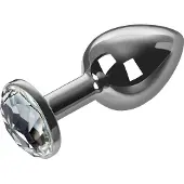 Rimba - Sofia - Metalen Buttplug Met Kristal - Wit