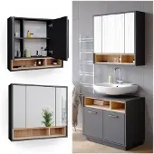 Vicco Beatrice Badkamerspiegelkast – 80 x 72 cm Antraciet