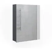 Vicco Fredd Badkamerspiegelkast – 60 x 77 cm Antraciet Hoogglans
