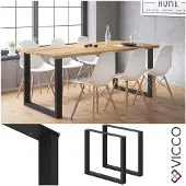 Vicco Tafelpoten Zwart 80 x 72 cm Vierkant, Model 29107