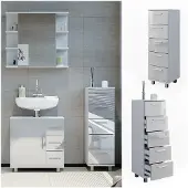 Vicco Ilias Badkamerkast – 30 x 95 cm Wit Hoogglans
