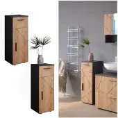 Vicco Irma Halfhoge kast – 30 x 81 cm Eik goud/antraciet