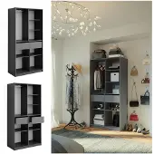 Vicco Elmo Garderobe – 100 x 200 cm met 2 laden Antraciet