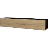 En.casa Tv-meubel Toivakka zwevend 135x31x25 cm zwart en eiken