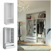 Vicco Elmo Garderobekast – 180 x 200 cm Set van 2 Wit