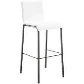 CLP barkruk Avola, lederlook, plat model, breedte 78 cm, metalen frame, kleur zwart | verkrijgbaar in de kleur wit