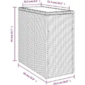 vidaXL Tuinbijzettafel met glazen blad 58x27,5x55 cm poly rattan grijs