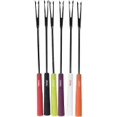 Spring fonduevork 26 cm kunststof wit 6 stuks
