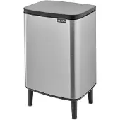 Brabantia Bo hi afvalemmer 12 liter met kunststof binnenemmer matt steel fingerprint proof |