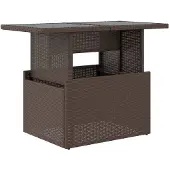 vidaXL Tuintafel met glazen blad 100x55x73 cm poly rattan bruin