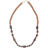 Behave – Ketting – Houten kralen – Bruin;Zwart – 90 cm – Statement look