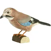 Wildlife Garden Decobirds Met De Hand Gesneden Vogel Gaai - Houten beeldjes Massief Hout Brown - WG4463
