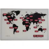 Nextime World Time Digit Wall Clock - Wandklokken Grey - 2897