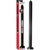 Piz buin - anale dildo met zuignap - geribbeld - zwart