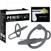 Penisplug You2Toys - - siliconen eikelring met taps toelopende dilator (grijs)