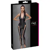 Cottelli Party - halter jumpsuit met veter (zwart) - M