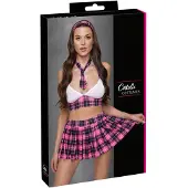Cottelli - schoolmeisjes kostuum set - roze geruit - verkleedkleding