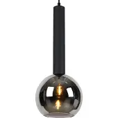 TRIO Hanglamp Clayton Zwart Met Smoke Glas