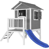 Axi Lodge XL Speelhuis Cool Grijs - Blauwe Glijbaan