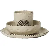 Ferm Living Naive kinderservies 3-delig Red brown