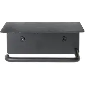 Ferm Living Dora Toiletpapierhouder Met Schap Zwart - Toiletrolhouders Roestvrijstaal Black - 1104269667
