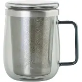 AdHoc Theeglas met filter Yuna 560 ml, Glas, Grijs