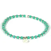 Heaven Eleven KIDS - meisjes - armband - zilver - 925 - turkoois - turquoise - 2mm - 14cm