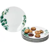 MamboCat Set van 6 taart dessertborden 20,3cm eucalyptus wit