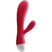 Cotoxo Dolphin &amp; baby - vibrator met clitorisstimulator - oplaadbaar - rood