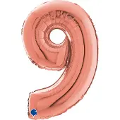 Kärkkäinen Balloons - Folieballon - Cijfer 9 - rose goud - 66cm