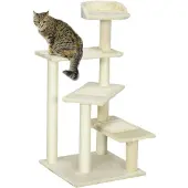 PawHut Paws Katten speelboom met zuilen, beige