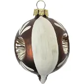 Clayre & Eef Kerstbal Overig Ø 5x7 cm Bruin Wit Glas Kerstballen