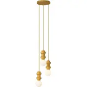 QAZQA Retro hanglamp okergeel met mat glas 3-lichts - Fedde