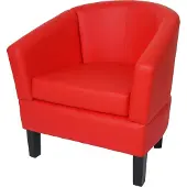 MCW Loungefauteuil -O17, fauteuil, clubfauteuil, cocktailfauteuil, MVG-gecertificeerd kunstleer ~ rood